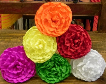 Mexican Paper Flowers Set of 6 Multicolor We Make