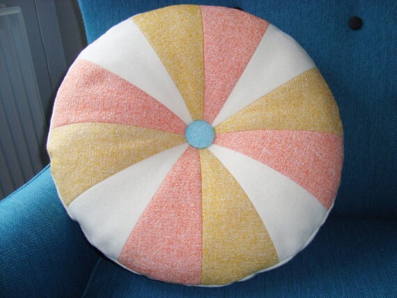 Orange and Yellow Throw Pillow Round Pillow by NinaMcCannDesign