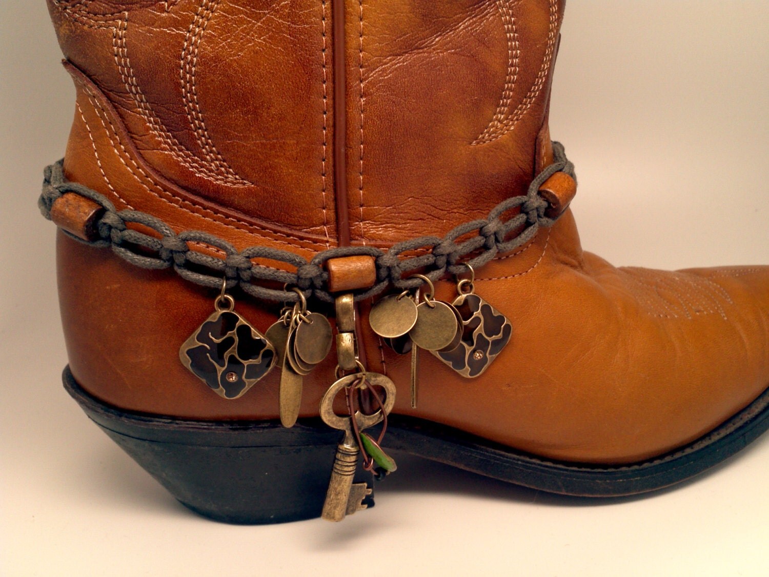 Boot Bracelet with Special charms. Old key by McIversRevivers