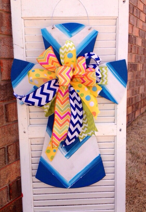 Cross with Beautiful Bow Door Hanger