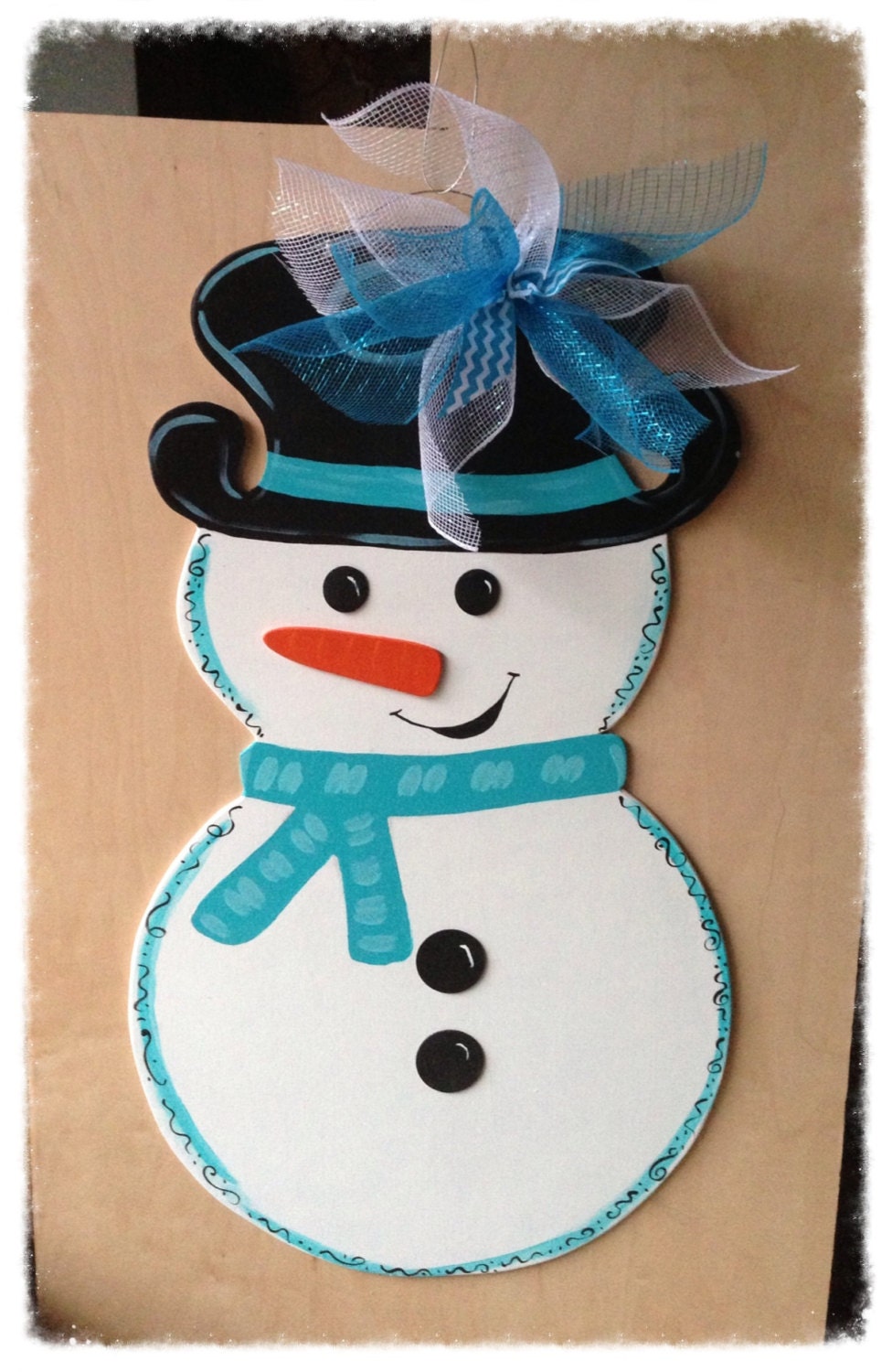 Snowman door hanger, winter door hanger, christmas door hanger, christmas door decor, christmas wreath