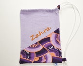 Handembroidered Drawstring Bag / Pouch / PE/ Gym Bag - personalised with name - CHOOSE your DESIGN