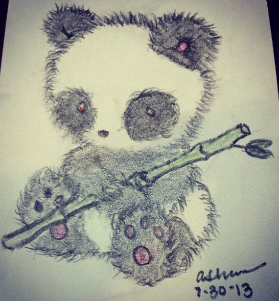 Items similar to Drawing of a baby panda on Etsy