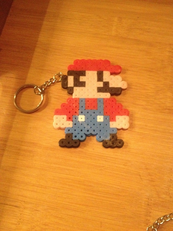 Mario Perler Bead Key Chain by ThePinkTurtleLady on Etsy