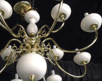 Beau Lustre Design Médailles – Vintage 70's – 30cm – Occasion
