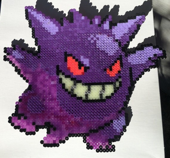 Items similar to FREE Shipping Gengar Pokemon 8-Bit Art Perler on Etsy