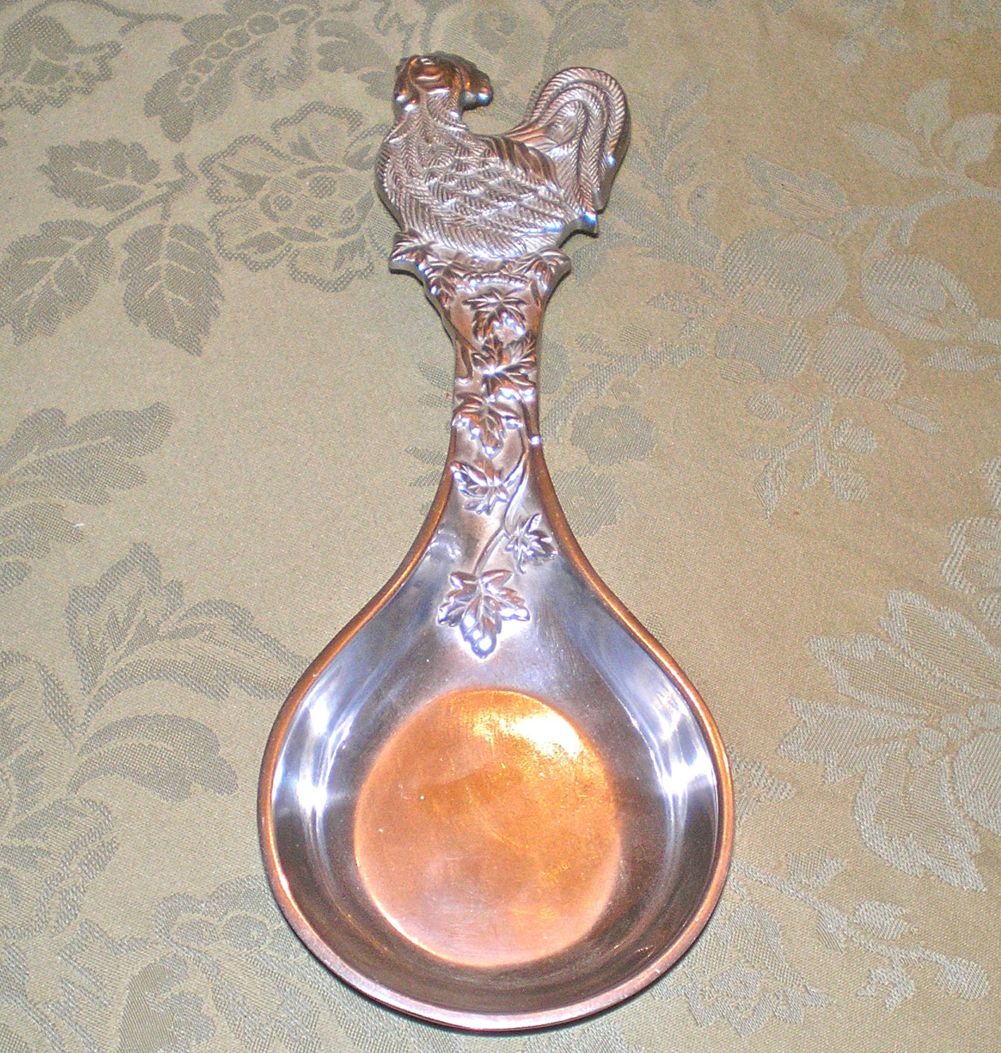 Vintage Lenox Pewter Rooster Spoon Rest by Polishedwoodandstone