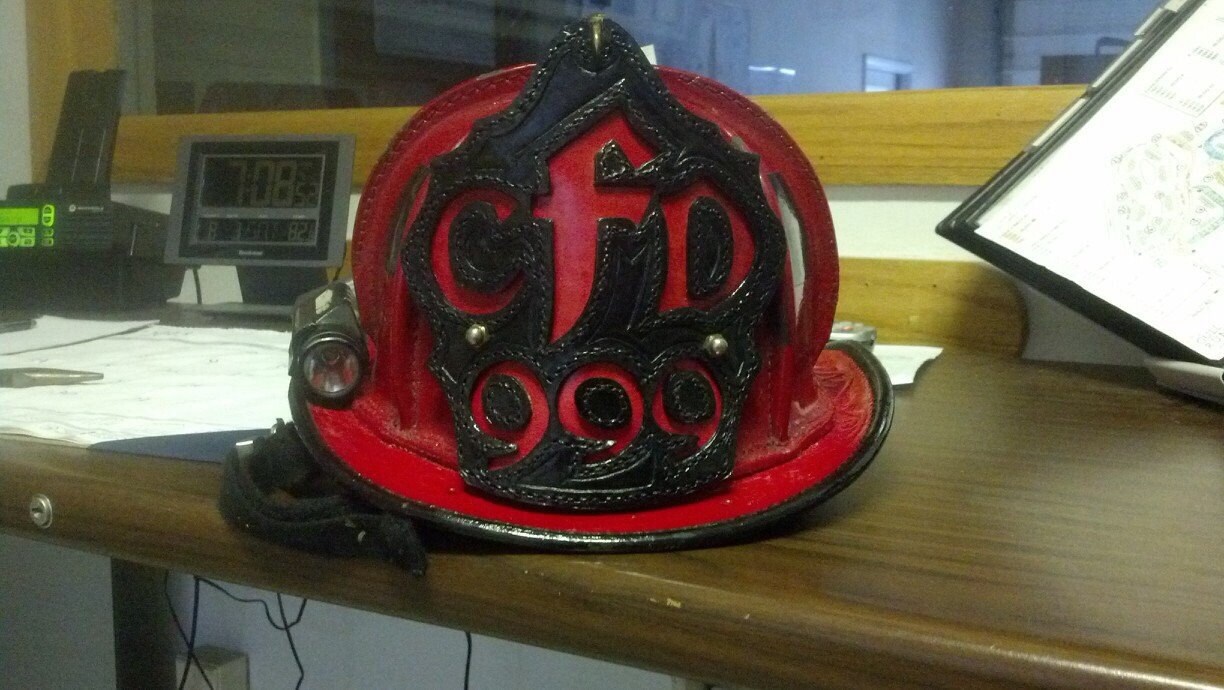 Custom Leather Fire Helmet Shields by Firedowg on Etsy