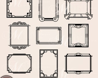 Art Deco Design Elements gold art deco frame clip art: art deco frames design elements Art Deco Design Elements gold art deco frame clip art: art deco frames design elements