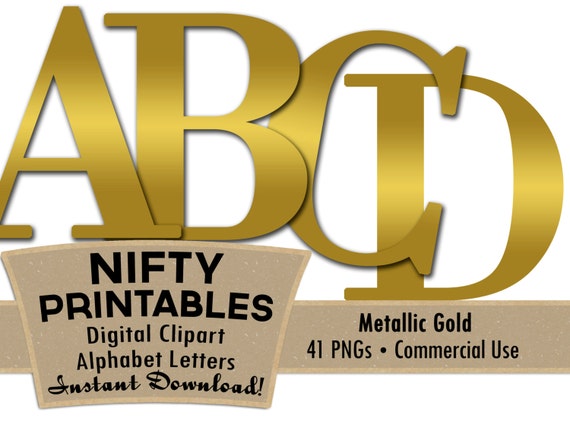 gold alphabet letters set metallic gold alphabet clip art