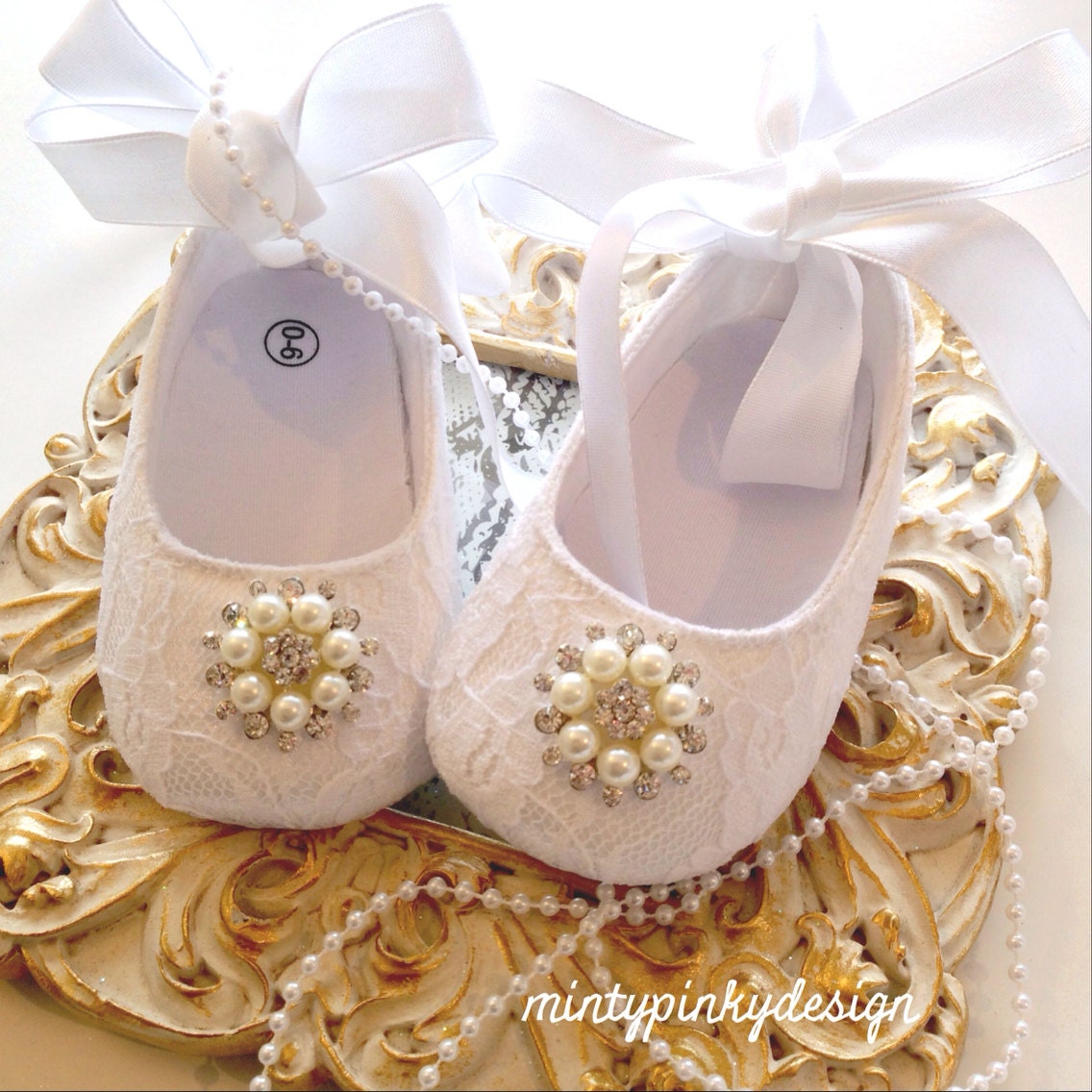 Baby girl shoes Baptism shoes Christening shoes Baby soft