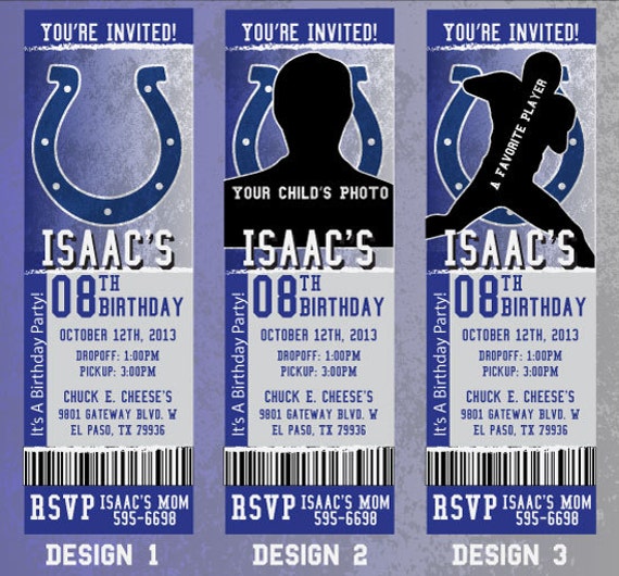 Custom Colts Birthday/Event Invitation