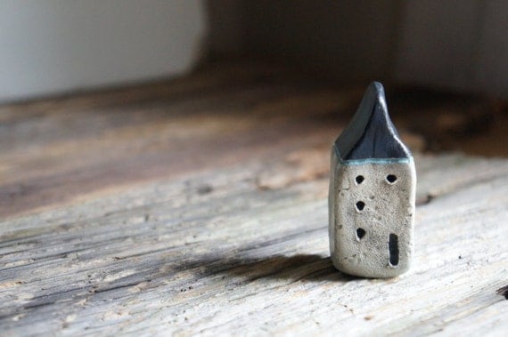 Miniature Cob House - Hand Sculpted Clay House - Rustic - Ready To Ship