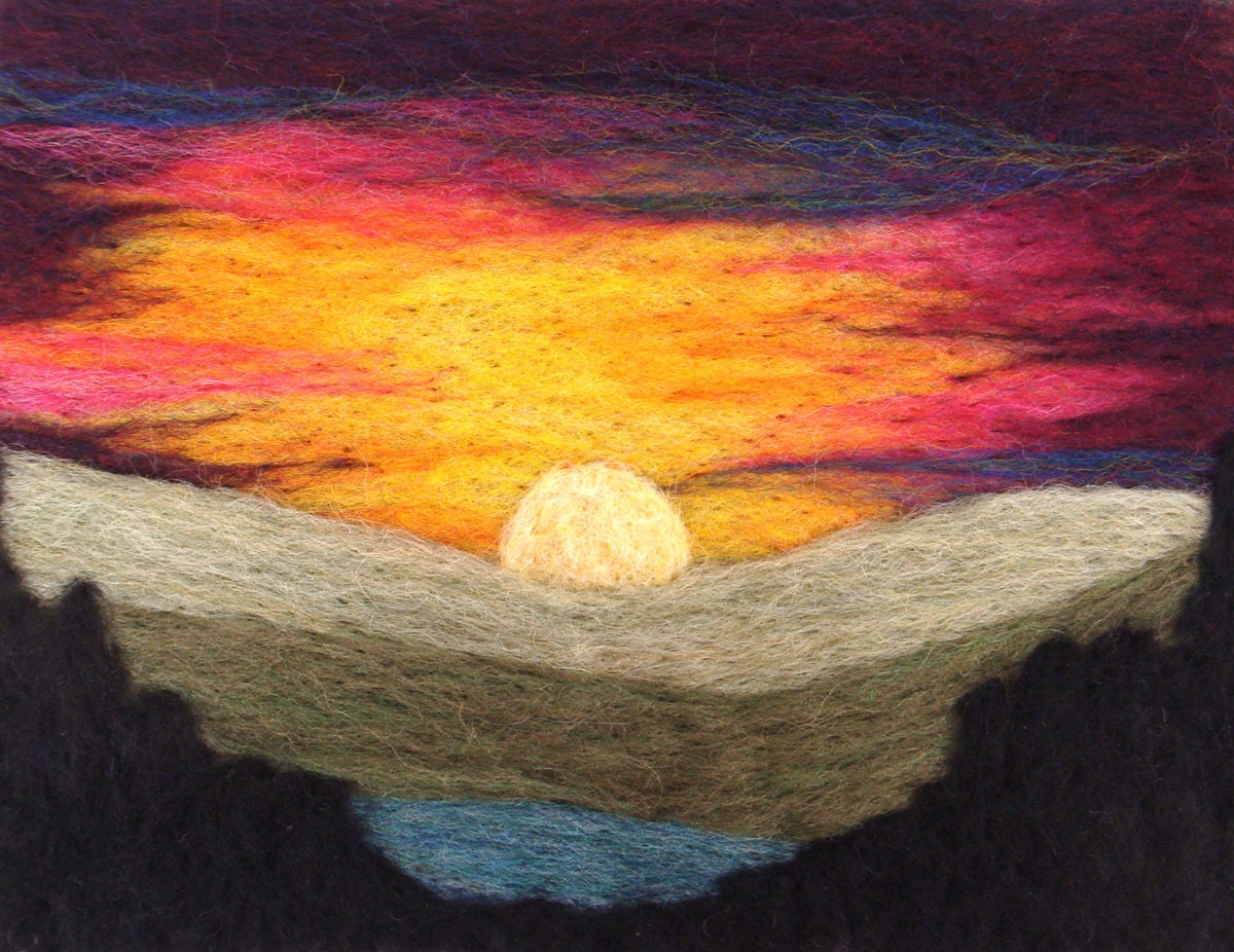 wool felting landscapes