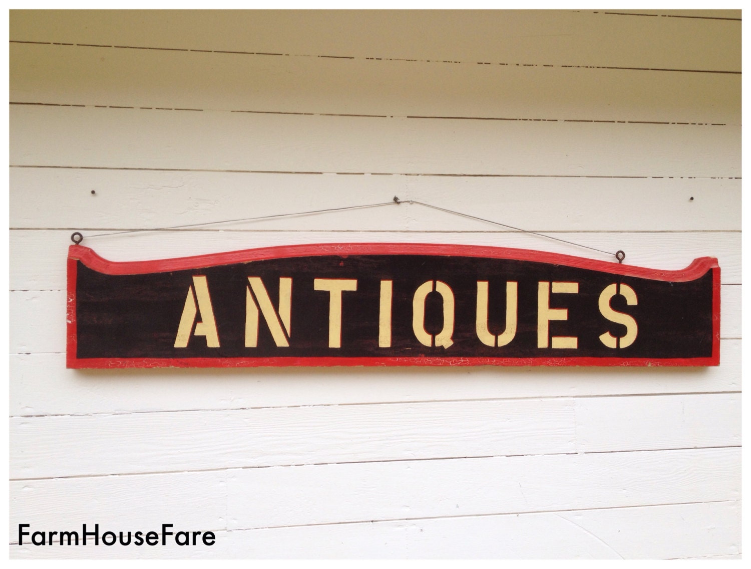 Large ANTIQUES sign Wall Hanging Sign Vintage by FarmHouseFare