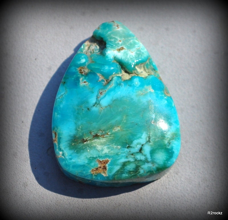 AAA Cripple Creek Colorado turquoise gem cabochon 2 semi