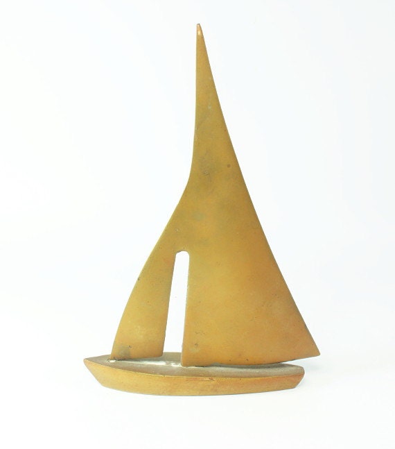 small brass sailboat