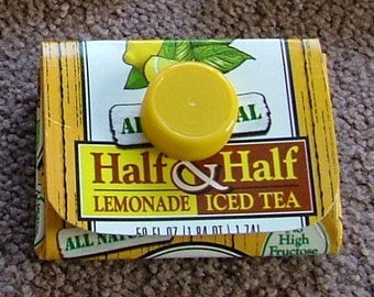 Carton Wallet - Newman's Own Half & Half (Lemonade/Ice Tea) - Upcycled - Coin Pouch Business Cards Coupons