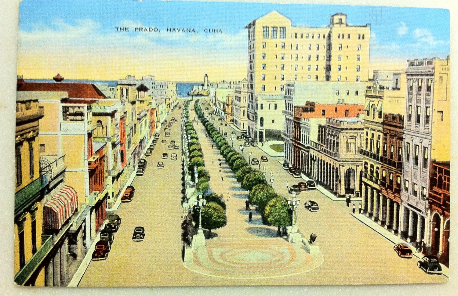 Vintage Postcard Havana Cuba The Prado Mint by LorasVintageShop