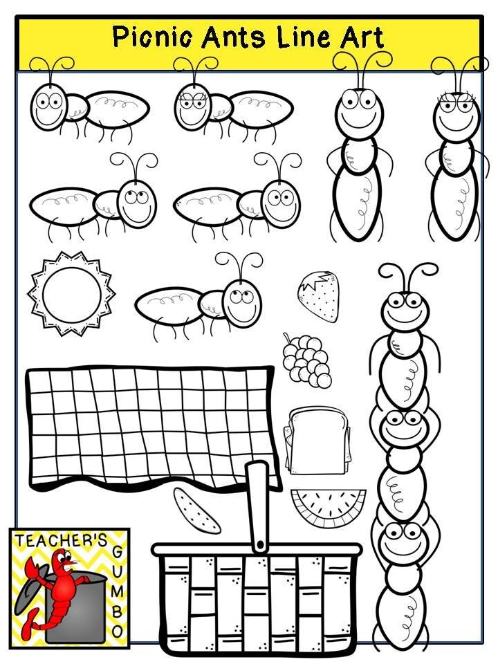 Ants on a Picnic Clipart by TeachersGumbo on Etsy
