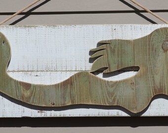 This item is unavailable - Reclaimed Wood Mermaid Wall Hanging 37 X 12