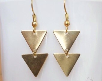 tribal native gold earrings hooks 16k edgy geo spear triangle geometric drop antique jewelry popular items lated aztec arrow gift