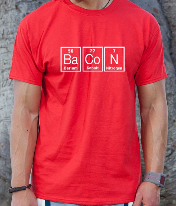 etsy table shirt periodic T Table Meat Lover shirt Eater Funny Bacon Bacon Element Periodic Tee