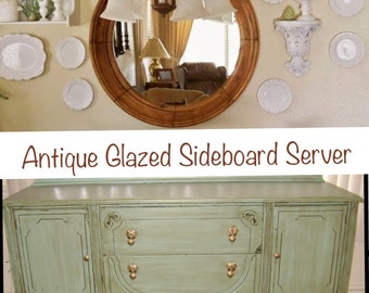 Example of Finished work Antique Sideboard Buffet Server Shabby Chic