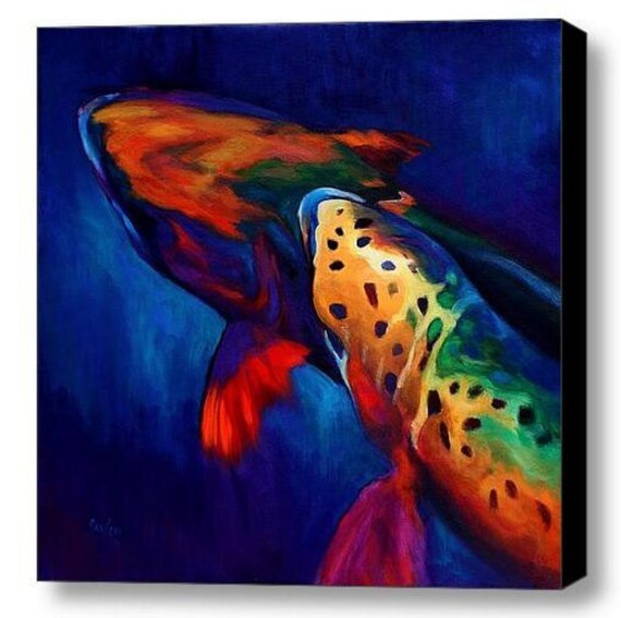 Rainbow Trout Abstract Fly Fishing Art by Famous by SavlenStudios