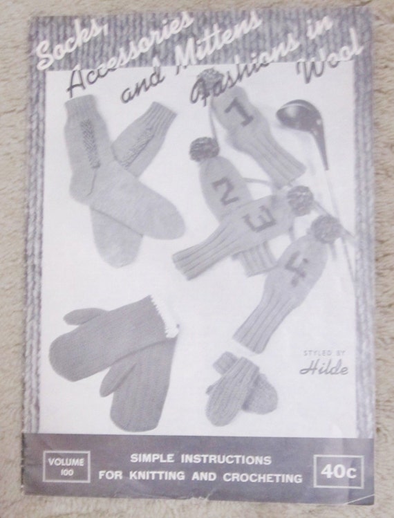 golf club Socks dog coats & Mittens Knitting book retro sports