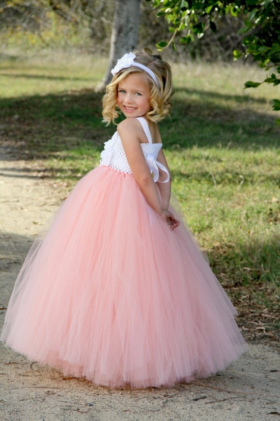 Peach Flower Girl Tutu Dress