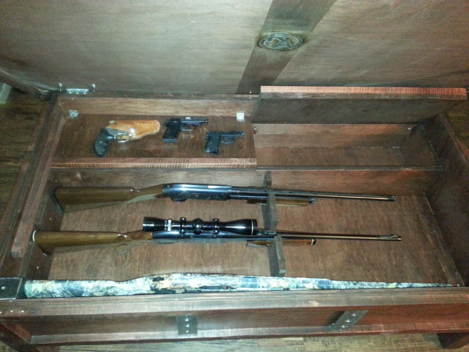 Coffee Table with Hidden Gun Storage