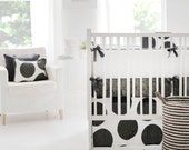 Gray Polka Dot Baby Bedding Unisex | Spot On in Charcoal Crib Bedding