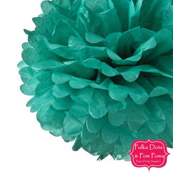 to garland hang pom how pom Tissue Party POM 20cm / Paper TEAL POM Birthday Sea Green