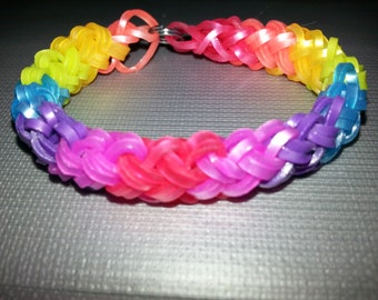 Single Braid Rainbowloom Bracelet/ Rubberband Bracelet