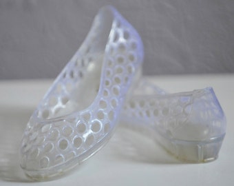 Vintage Clear Jelly Shoe 80s style Vegan Plastic Acrylic Jelly Sandal ...