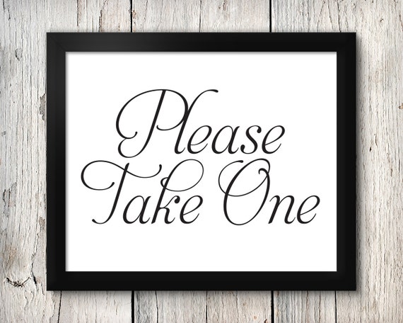 Please Take One Sign Please Take One Wedding by OrangeUmbrellaCo