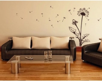 Blowball floral wall paper decal, sticker, mural, vinyl wall art