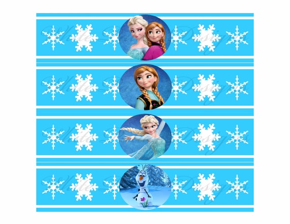 Frozen water bottle labels frozen party by WhitePalaceDesigns