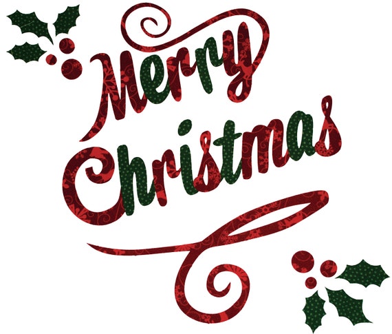 Merry Christmas Applique Wording great for by PreCutAppliqueKits