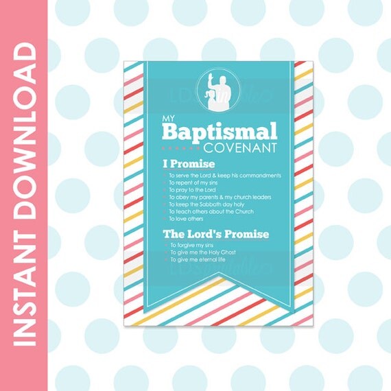LDS Baptism Promise / Covenant Girl Printable by LDSPrintable