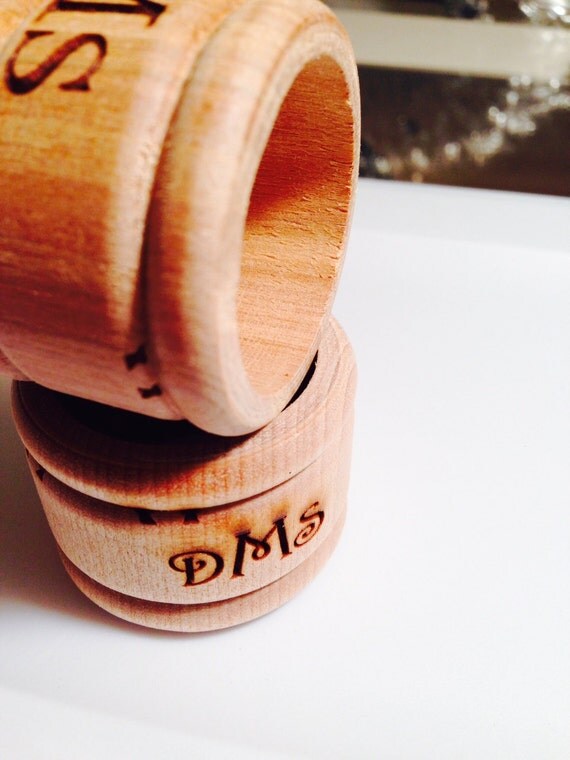 Personalized Wooden Napkin Rings Your Name or initials