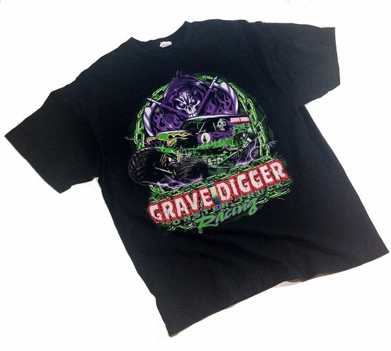 grave digger button up shirt