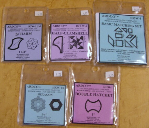 Ardco Metal Quilt templates 6 sets of quilting templates