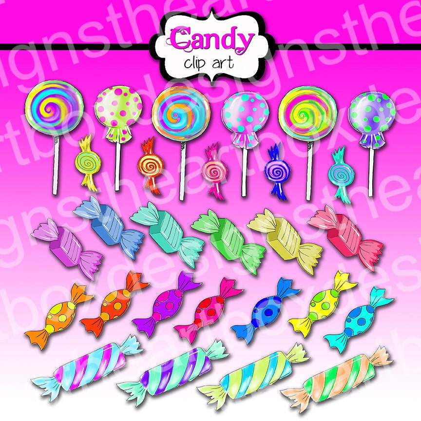 Candy Digital ClipArt Colorful Candy Clip Art lollipop