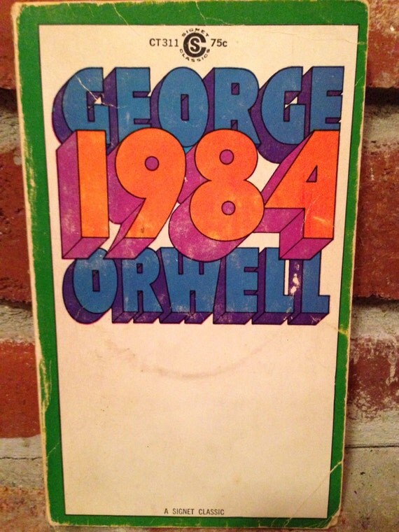 Vintage Fiction Book Orwell 1984 Science by VinylJunction