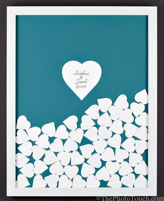 Wedding Guest Book Drop In Hearts Frame by WeddingGuestbook