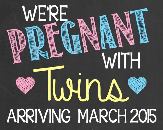 Download Items similar to Twins Pregnancy Announcement Chalkboard ...