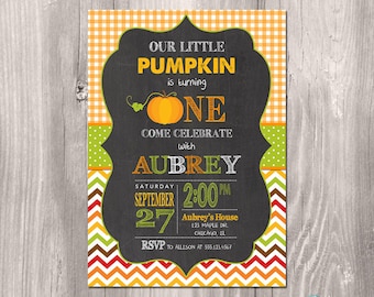 Pumpkin Patch Birthday Invitation - Fall Birthday Invitation - Printable Fall Invitation - Printable Pumpkin Invitation - Pumpkin Party
