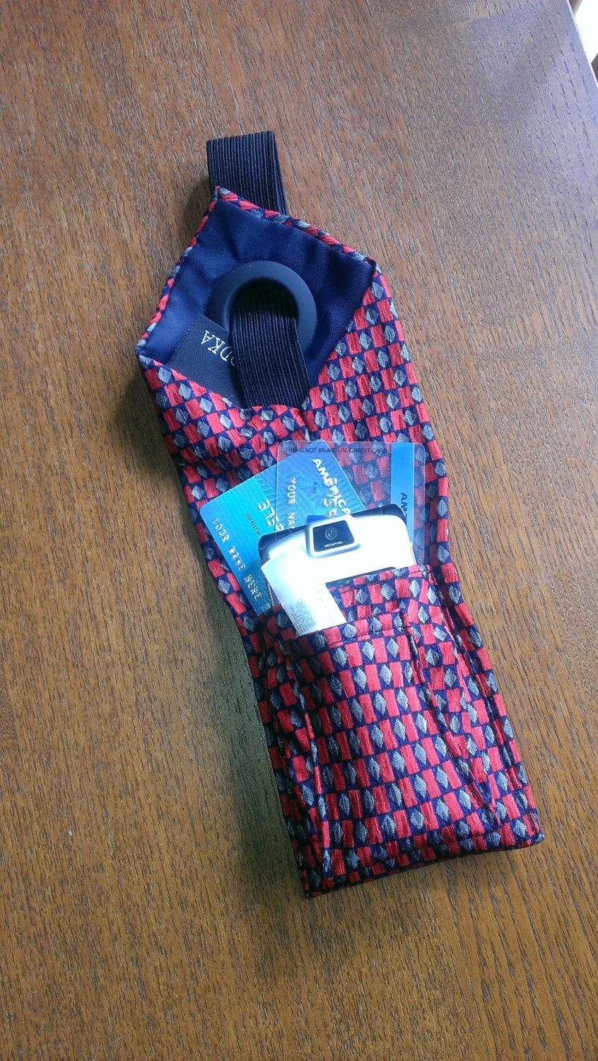 Red and Gray Tie Wristlet/ wallet by PocketDayDreams on Etsy